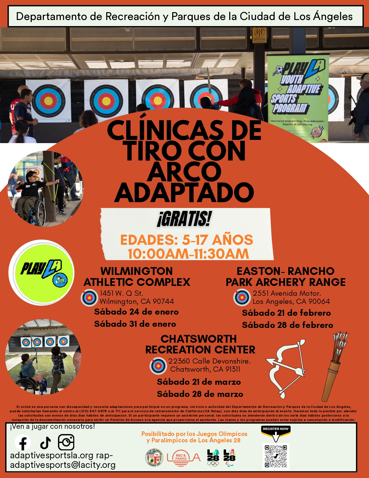 Adaptive Archery Clinics 2026 spanish version